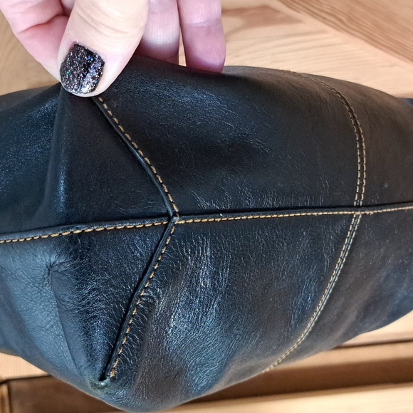 Vera Bradley Sagebrush Satchel Gallatin Leather Black and Tan - Picture 9 of 14